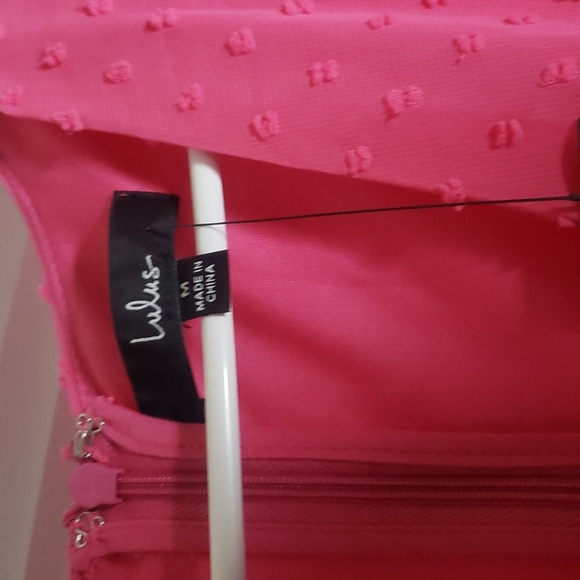 NWT M Lulus Hot Pink Swiss Dot Wrap Mini Romper - Picture 5 of 9